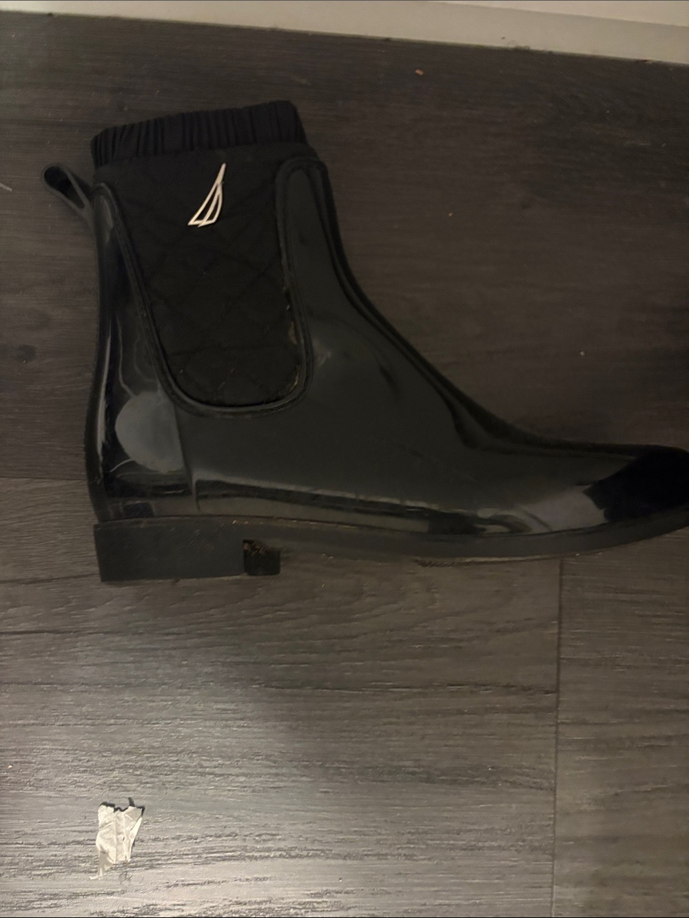 Nautica Black Gloss Chelsea Rain Booties